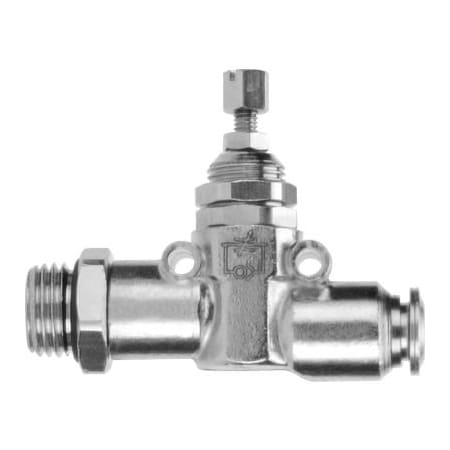 Alpha Technologies AIGNEP Inline Needle Valve, 3/8 Male NPTF x 3/8 Tube, Nickel Plated Brass 82835-06-06